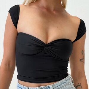 Off the shoulder black top